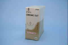 Suture with Needle Absorbable Uncoated Undyed Suture Chromic Gut Size 0 36 Inch Suture 1-Needle 40 mm Length 1/2 Circle Taper Point Needle