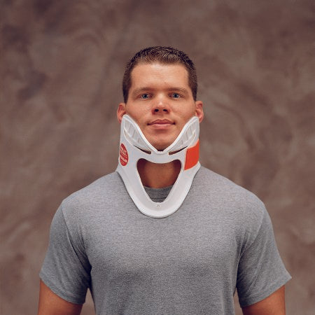 DeRoyal Extrication Cervical Collar DeRoyal® Preformed Adult One Size Fits Most One-Piece / Trachea Opening 1-3/4 Inch Height 11 to 23 Inch Neck Circumference