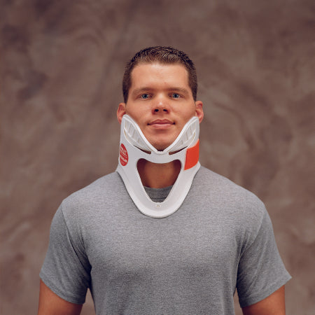 DeRoyal Extrication Cervical Collar DeRoyal® Preformed Adult Short One-Piece / Trachea Opening 2-1/2 Inch Height 11 to 23 Inch Neck Circumference