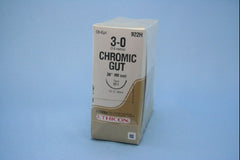 Suture with Needle Absorbable Uncoated Undyed Suture Chromic Gut Size 3 - 0 36 Inch Suture 1-Needle 36 mm Length 1/2 Circle Taper Point Needle