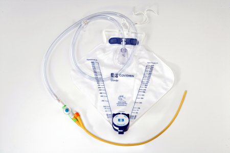 Cardinal Indwelling Catheter Tray Curity™ Ultramer™ 2-Way Foley 18 Fr. 5 cc Balloon Hydrogel Coated Latex