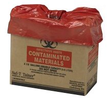 Medegen Medical Products LLC Biohazard Waste Container Safe-T-Tainer™ 12 X 12 X 12 Inch 5 Gallon Brown Horizontal / Vertical Entry Without Lid