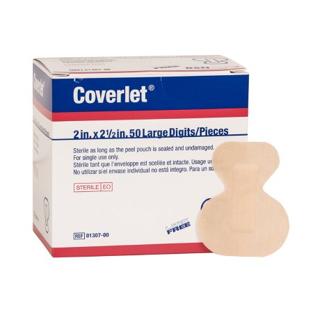 BSN Medical Adhesive Strip Coverlet® 2 X 2-1/2 Inch Fabric Fingertip Tan Sterile