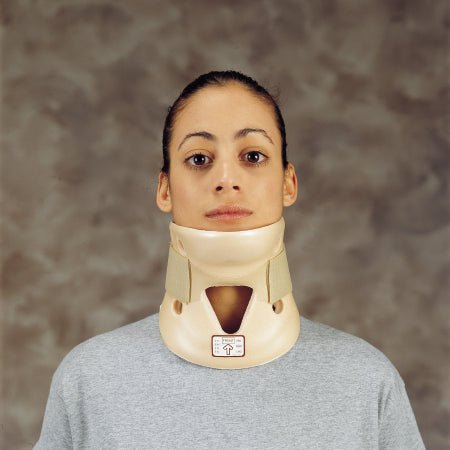 DeRoyal Rigid Cervical Collar DeRoyal® Preformed Adult Small Two-Piece / Trachea Opening 3-1/4 Inch Height 10 to 13 Inch Neck Circumference