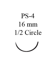 J & J Healthcare Systems Suture with Needle Absorbable Uncoated Undyed Suture Chromic Gut Size 4 - 0 18 Inch Suture 1-Needle 16 mm Length 1/2 Circle Reverse Cutting Needle