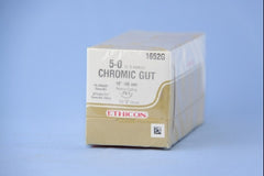 Suture with Needle Absorbable Uncoated Undyed Suture Chromic Gut Size 5 - 0 18 Inch Suture 1-Needle 13 mm Length 1/2 Circle Reverse Cutting Needle