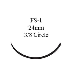 Suture with Needle Mersilene Nonabsorbable Uncoated White Suture Braided Polyester Size 3 - 0 18 Inch Suture 1-Needle 24 mm Length 3/8 Circle Reverse Cutting Needle