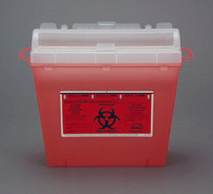 Bemis Healthcare Sharps Container Bemis™ Sentinel 10 H X 5-1/4 W X 11 D Inch 1.25 Gallon Translucent Red Base / Translucent Lid Horizontal Entry Rotating Lid - M-298930-1468 - Case of 32