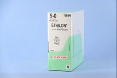 Suture with Needle Ethilon Nonabsorbable Uncoated Black Suture Monofilament Nylon Size 5 - 0 18 Inch Suture 1-Needle 16 mm Length 3/8 Circle Reverse Cutting Needle