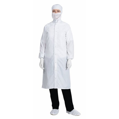 Fashion Seal Uniforms Cleanroom Lab Coat Worklon® SC-Grid System White X-Small Knee Length Disposable - M-1140104-1149 - Each