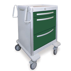 3-Drawer Med Jr Aluminum Carts 3-Drawer with Push-Button Lock • 36"H ,1 Each - Axiom Medical Supplies