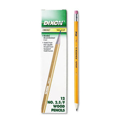 Dixon® Oriole Pencil, F (#2.5), Black Lead, Yellow Barrel, Dozen