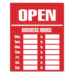 COSCO Business Hours Sign Kit, 15 x 19, Red