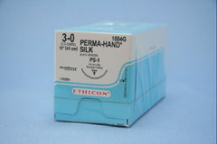 J & J Healthcare Systems Suture with Needle Perma-Hand™ Nonabsorbable Coated Black Suture Braided Silk Size 3 - 0 18 Inch Suture 1-Needle 24 mm Length 3/8 Circle Reverse Cutting Needle