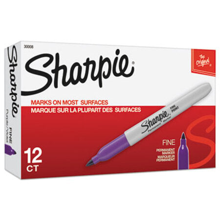 Sharpie® Fine Tip Permanent Marker, Purple, Dozen