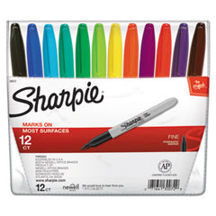 Sharpie® Fine Tip Permanent Marker, Assorted Colors, 12/Set