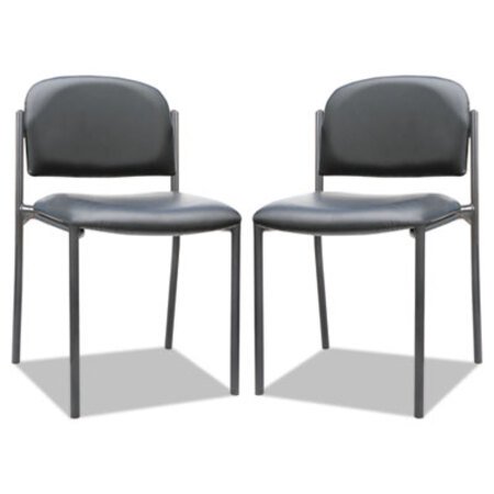 Alera® Alera Sorrento Series Stacking Guest Chair, Armless, Black Seat/Black Back, Black Base, 2/Carton