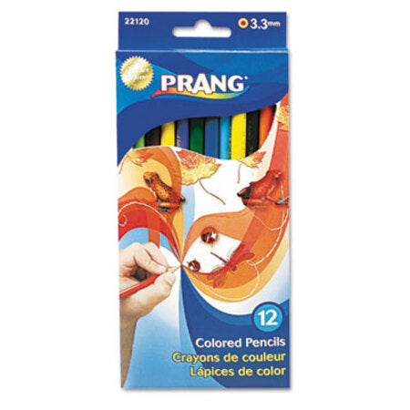 Prang® Colored Pencil Sets, 3.3 mm, 2B (#1), Assorted Lead/Barrel Colors, Dozen