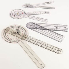 Patterson Medical Supply Goniometer Plastic 6-3/4 Inch 0 - 180 Degree Inches and Centimeters