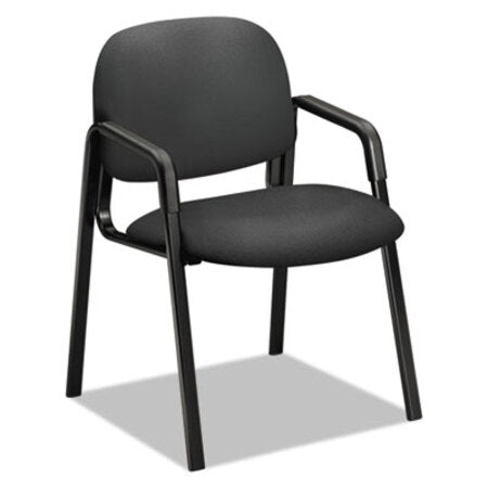 HON® Solutions Seating 4000 Series Leg Base Guest Chair, 23.5" x 24.5" x 32", Iron Ore Seat, Iron Ore Back, Black Base