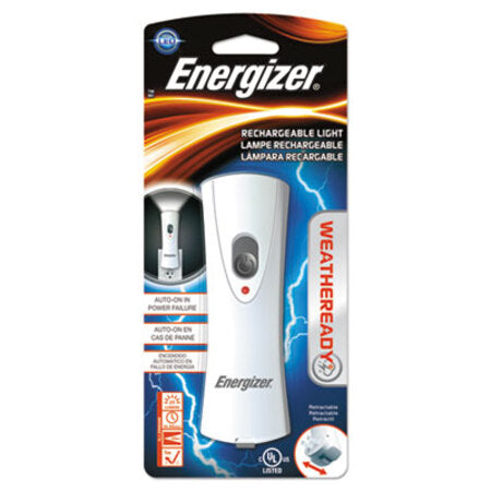 Energizer® Weather Ready LED Flashlight, 1 NiMH Rechargeable Battery (Included), Silver/Gray