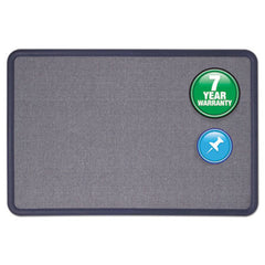 Quartet® Contour Fabric Bulletin Board, 36 x 24, Light Blue, Plastic Navy Blue Frame