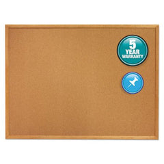 Quartet® Classic Series Cork Bulletin Board, 48 x 36, Oak Finish Frame