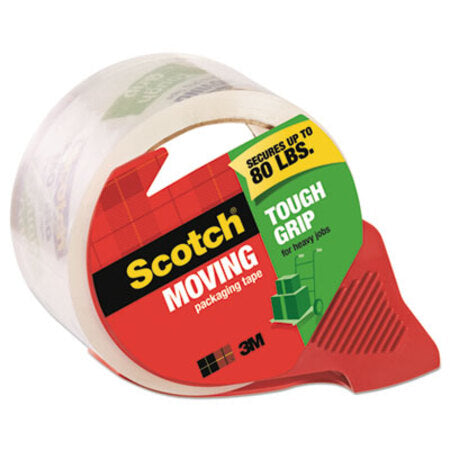 Scotch® Tough Grip Moving Packaging Tape, 3" Core, 1.88" x 54.6 yds, Clear