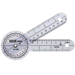 Fabrication Enterprises Goniometer Baseline® Plastic 6 Inch Arm Length 1° Increments Inches and Centimeters
