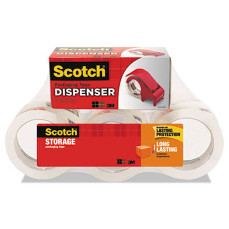 Scotch® Storage Tape with DP300 Dispenser, 3" Core, 1.88" x 54.6 yds, Clear, 6/Pack