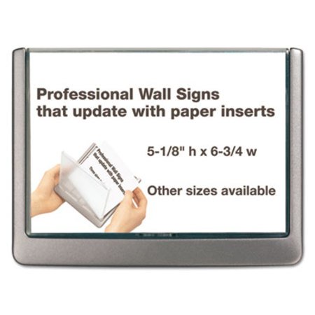 Durable® Click Sign Holder For Interior Walls, 6 3/4 x 5/8 x 5 1/8, Gray