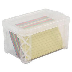 Advantus Super Stacker Storage Boxes, Hold 400 3 x 5 Cards, Plastic, Clear