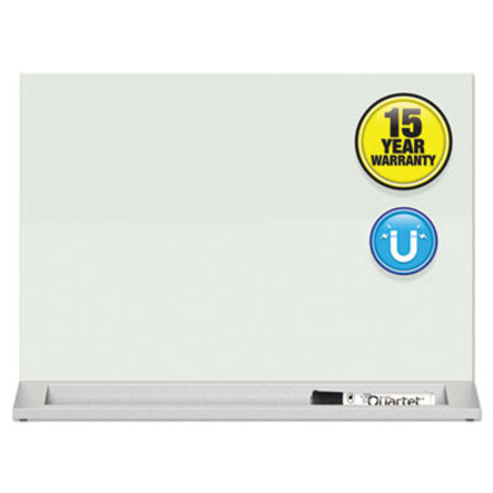 Quartet® Desktop Magnetic Glass Dry-Erase Panel, 23" x 17", White