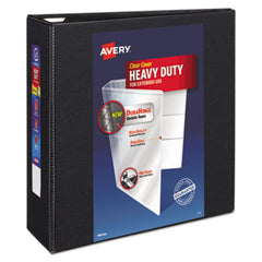 Avery® Heavy-Duty View Binder with DuraHinge and Locking One Touch EZD Rings, 3 Rings, 4" Capacity, 11 x 8.5, Black