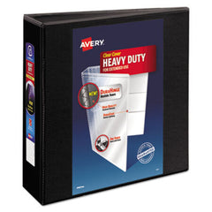 Avery® Heavy-Duty View Binder with DuraHinge and Locking One Touch EZD Rings, 3 Rings, 3" Capacity, 11 x 8.5, Black