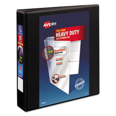 Avery® Heavy-Duty View Binder with DuraHinge and One Touch EZD Rings, 3 Rings, 1.5" Capacity, 11 x 8.5, Black