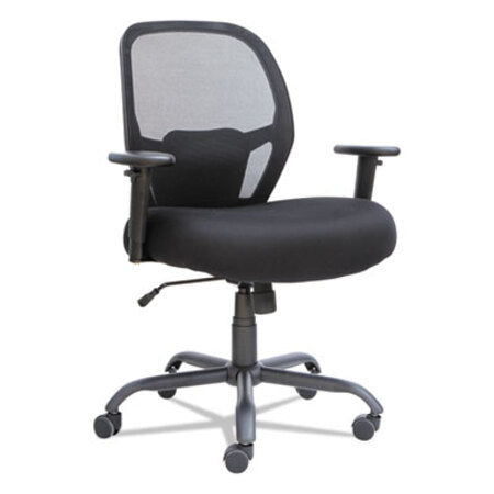 Alera® Alera Merix450 Series Mesh Big and Tall Chair, Supports up to 450 lbs, Black Seat/Black Back, Black Base