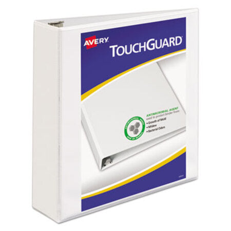 Avery® TouchGuard Protection Heavy-Duty View Binders with Slant Rings, 3 Rings, 2" Capacity, 11 x 8.5, White