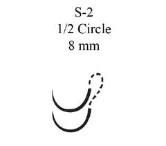 J & J Healthcare Systems Suture with Needle Mersilene™ Nonabsorbable Uncoated White Suture Braided Polyester Size 4 - 0 18 Inch Suture Double-Armed 8 mm Length 1/2 Circle Spatula Needle