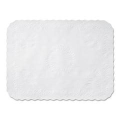 Hoffmaster® Anniversary Embossed Scalloped Edge Tray Mat, 14 x 19, White, 1,000/Carton