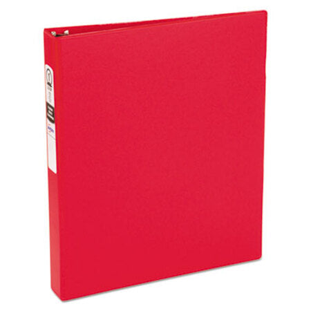 Avery® Economy Non-View Binder with Round Rings, 3 Rings, 1" Capacity, 11 x 8.5, Red, (3310)