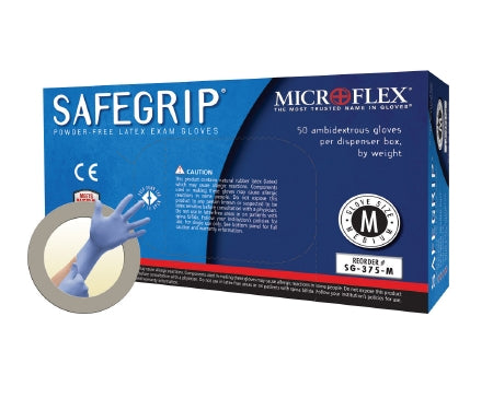 Microflex Medical Exam Glove SafeGrip® Small NonSterile Latex Extended Cuff Length Textured Fingertips Blue Not Chemo Approved - M-306873-2948 - Case of 500