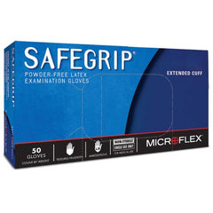 Microflex Medical Exam Glove SafeGrip® X-Large NonSterile Latex Extended Cuff Length Textured Fingertips Blue Not Chemo Approved - M-306874-1316 - Case of 500