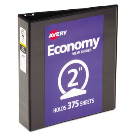 Avery® Economy View Binder with Round Rings , 3 Rings, 2" Capacity, 11 x 8.5, Black, (5730)