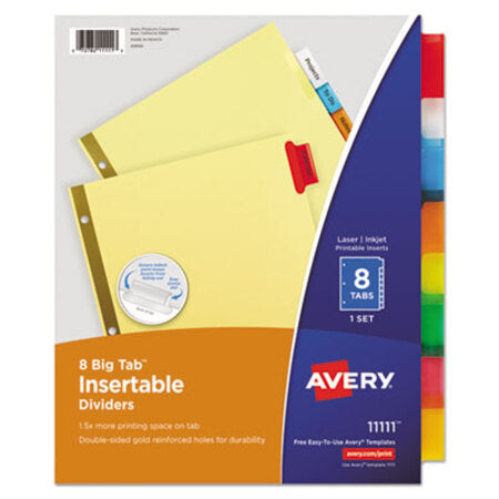 Avery® Insertable Big Tab Dividers, 8-Tab, Letter