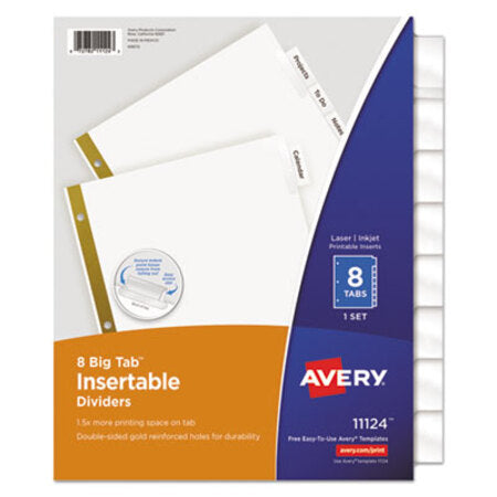 Avery® Insertable Big Tab Dividers, 8-Tab, Letter