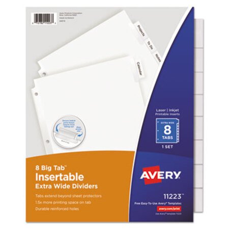 Avery® Insertable Big Tab Dividers, 8-Tab, 11 1/8 x 9 1/4