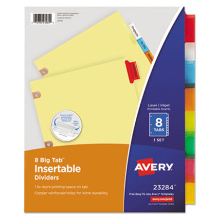 Avery® Insertable Big Tab Dividers, 8-Tab, Letter