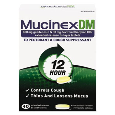 Mucinex® DM Expectorant and Cough Suppressant, 40 Tablets/Box