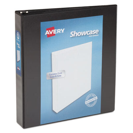 Avery® Showcase Economy View Binder with Round Rings, 3 Rings, 1.5" Capacity, 11 x 8.5, Black